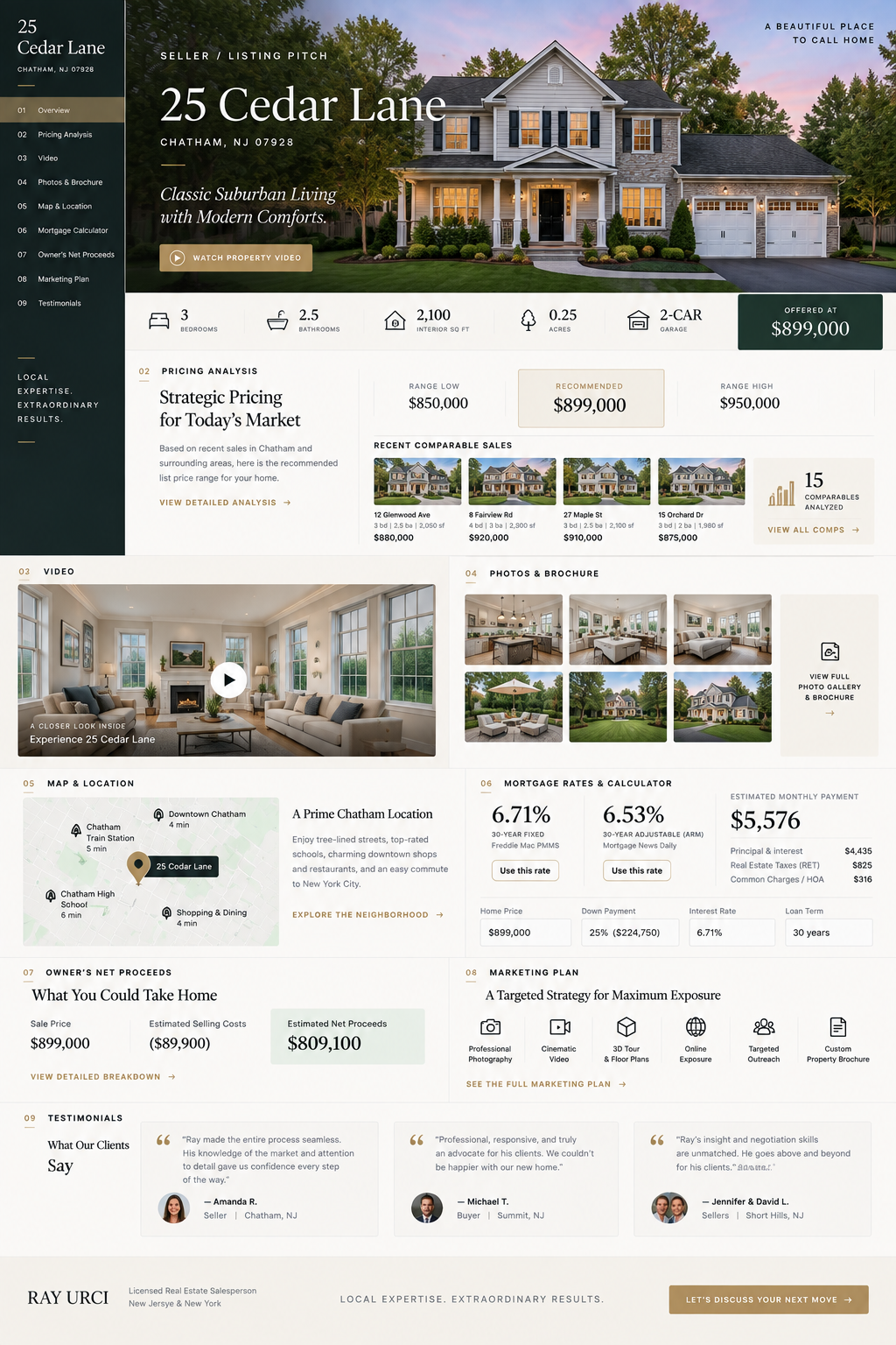 A PitchPad property presentation for a home on Cedar Lane